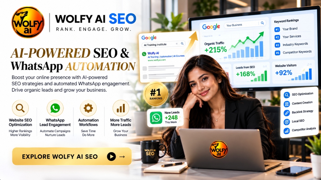 Wolfy AI SEO - AI-Powered SEO & WhatsApp Automation