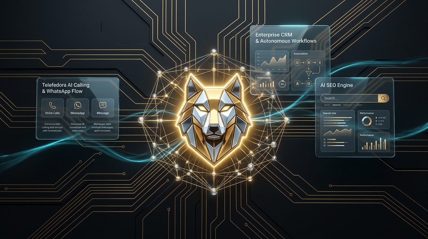 Wolfy AI Ecosystem - AI Automation For A Smarter Tomorrow - Calling, WhatsApp, SEO and CRM Automation